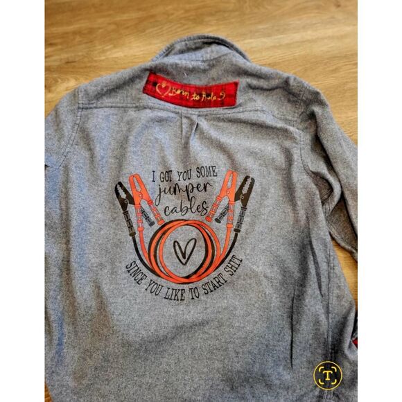 Women's repurposed upcycled patchwork boho Hippie shirt xlg button down ooak - Picture 1 of 5